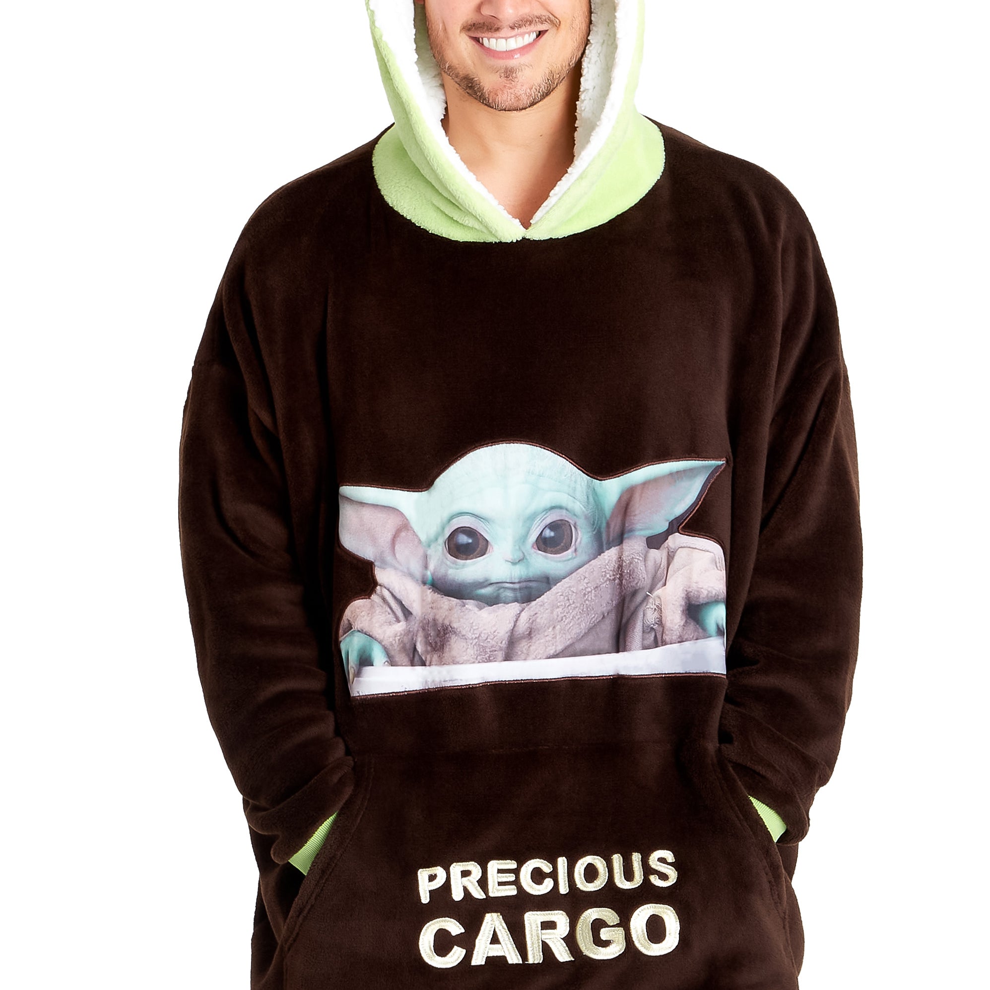 The Mandalorian Mens Hoodies ,Fleece Oversized Blanket Hoodie, Baby Yoda Gifts - Get Trend
