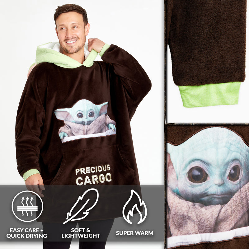 The Mandalorian Mens Hoodies ,Fleece Oversized Blanket Hoodie, Baby Yoda Gifts