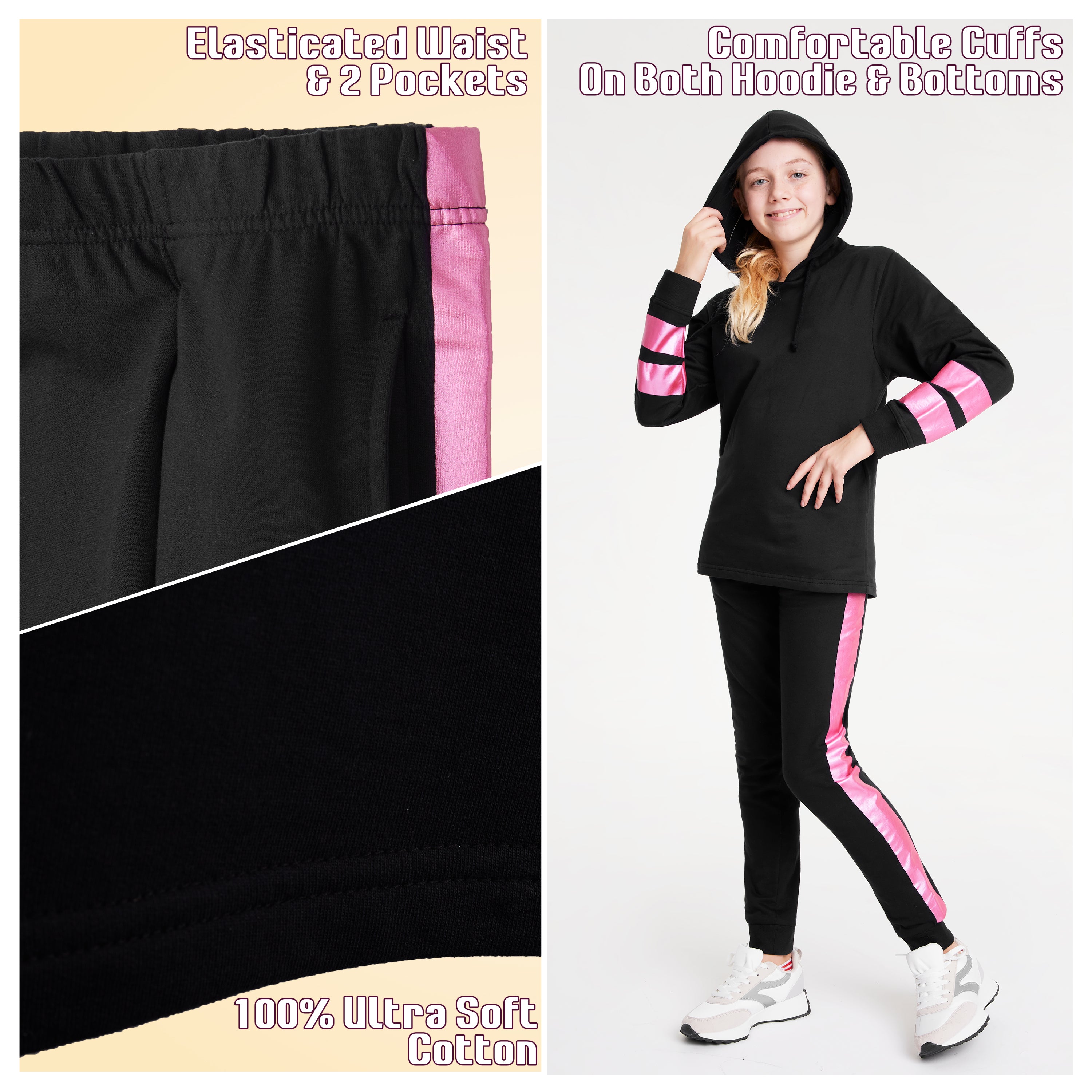 CityComfort Girls Tracksuit Set -HotPink- Tracksuit for Girls - Get Trend