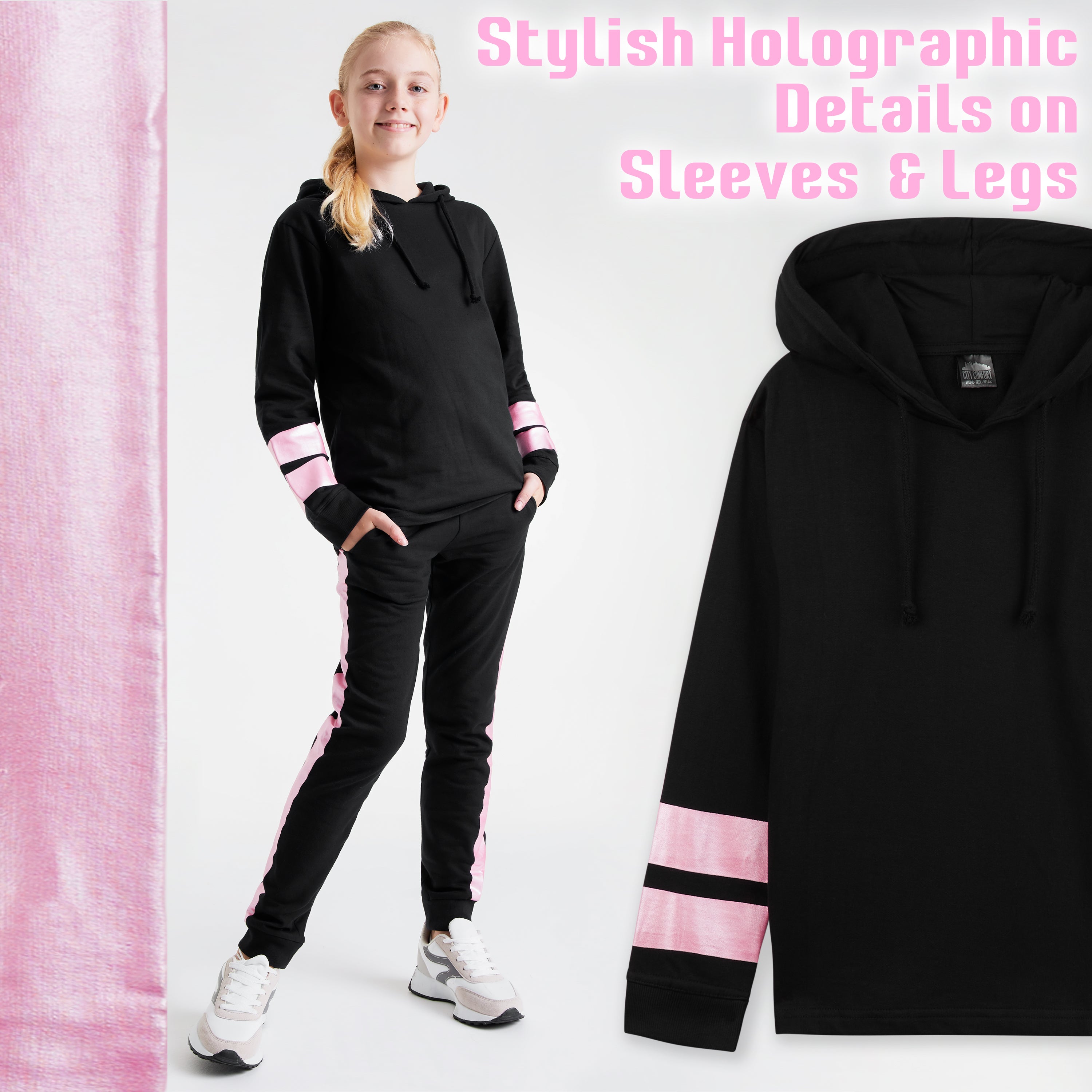 CityComfort Girls Tracksuit Set - RoseGold- Tracksuit for Girls - Get Trend