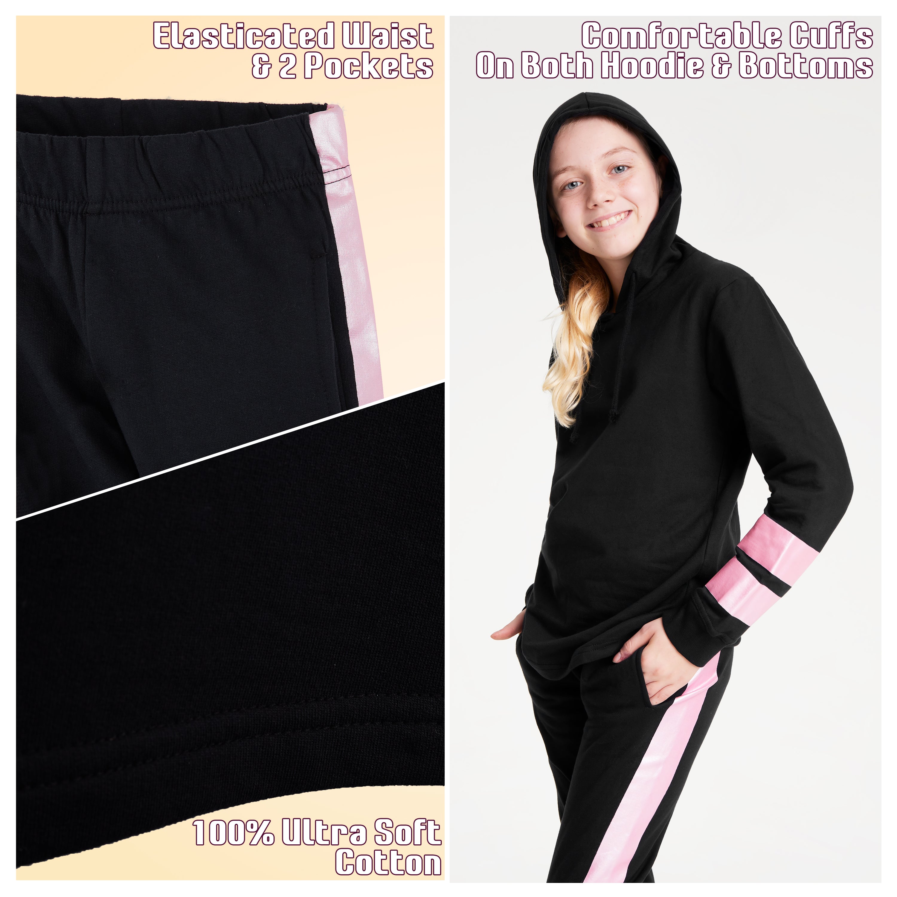 CityComfort Girls Tracksuit Set - RoseGold- Tracksuit for Girls - Get Trend