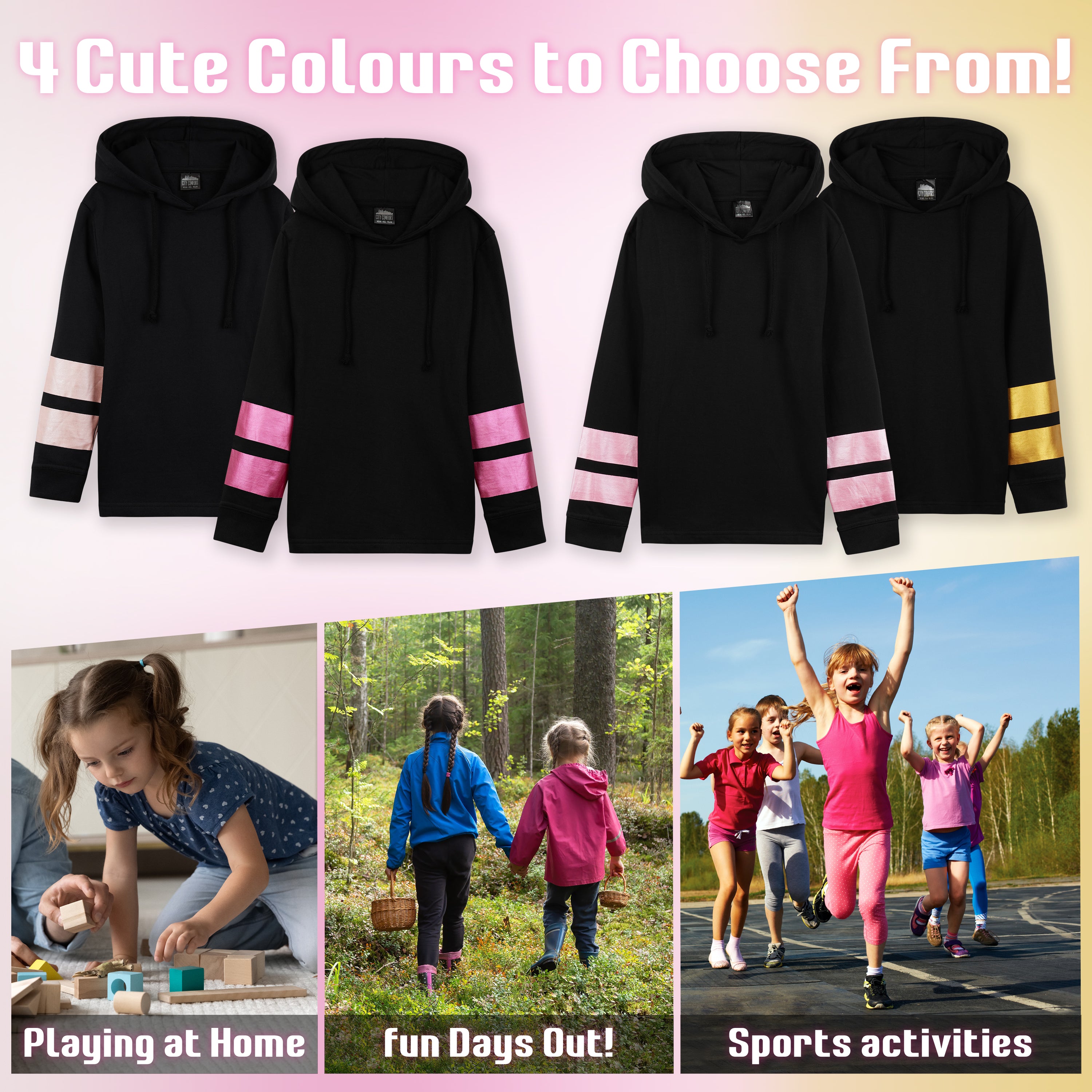 CityComfort Girls Tracksuit Set - Gold -Tracksuit for Girls - Get Trend