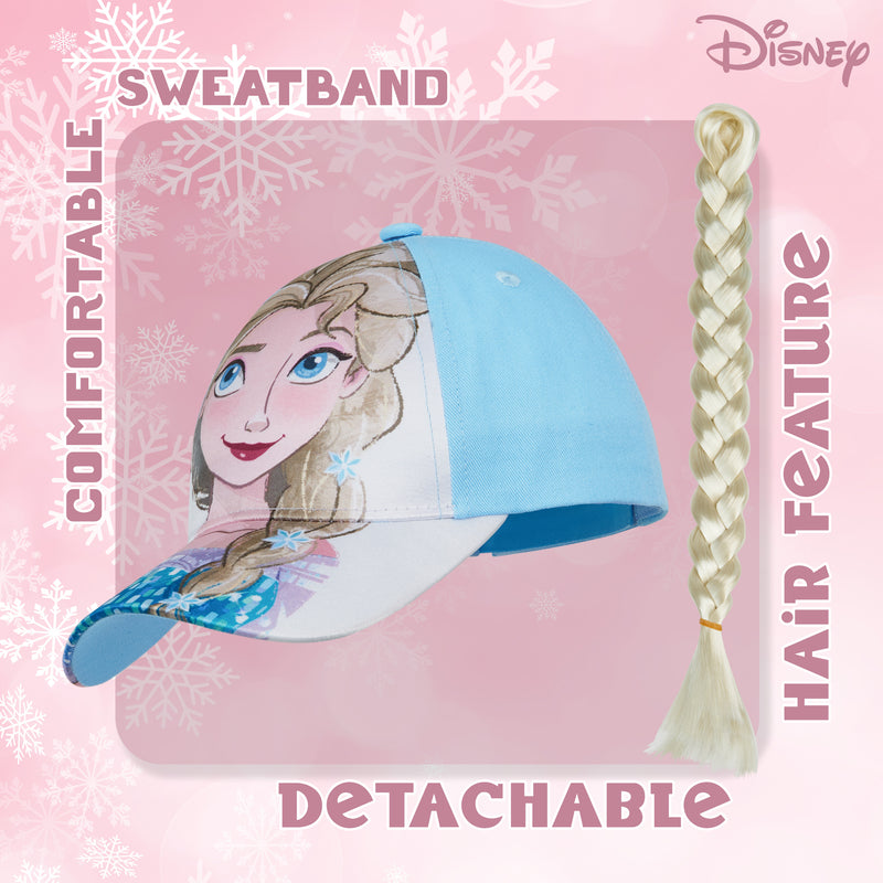 Disney Baseball Cap for Girls with Removable Plait - Elsa