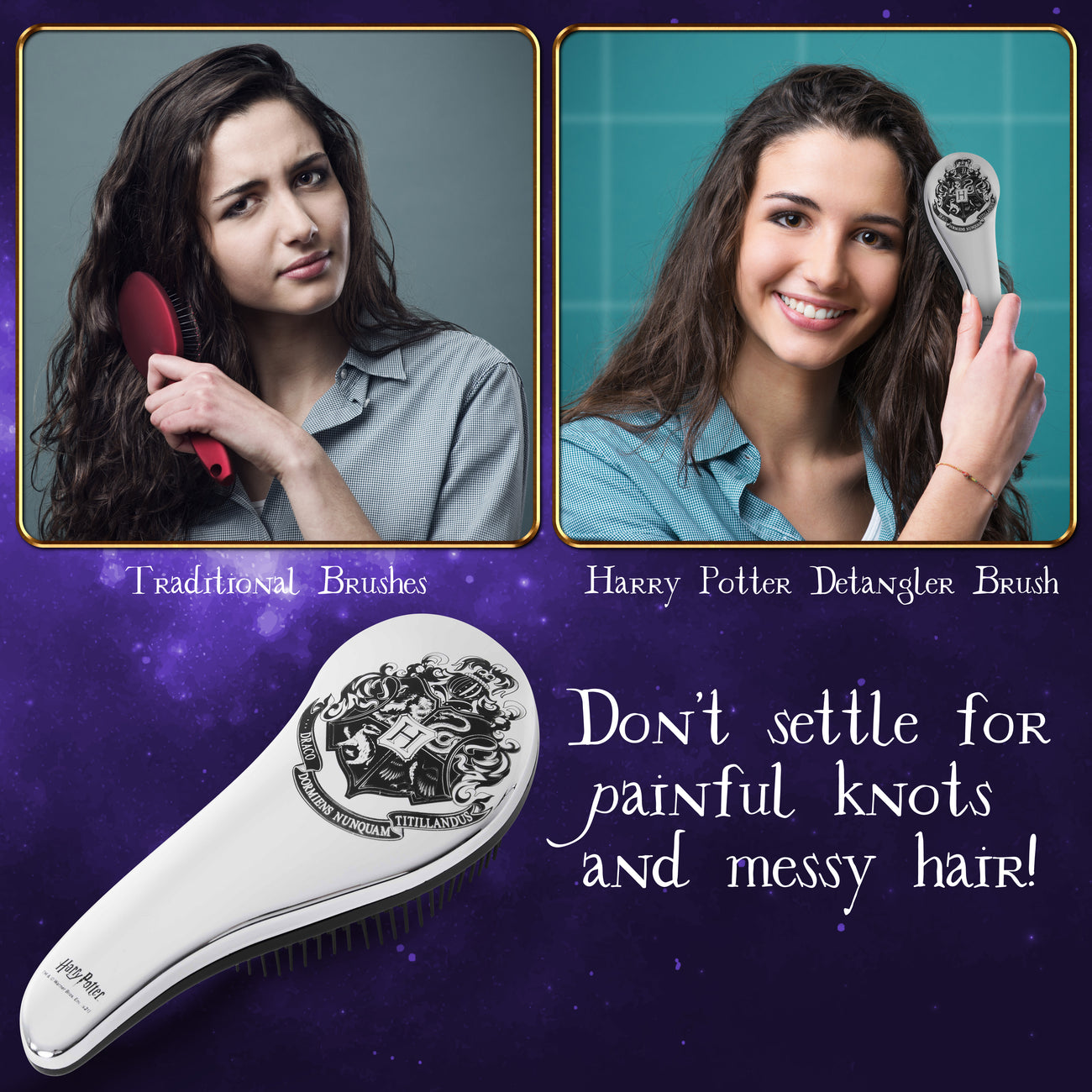 Harry Potter Gifts for Girls Hair Brush for All Hair Types Detangling –  BABACLICK