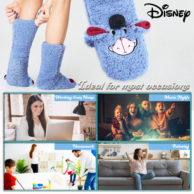 Disney Slipper Socks for Women Winter Fluffy Socks Warm - Eeyore - Get Trend