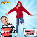 Marvel Sherpa Hoodie for Boys, Spiderman Zip Up Fleece Fluffy Hoodie - RED - Get Trend