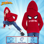 Marvel Sherpa Hoodie for Boys, Spiderman Zip Up Fleece Fluffy Hoodie - RED - Get Trend