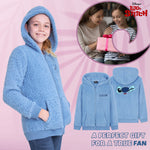 Disney Stitch Sherpa Hoodie for Girls, Zip Up Fleece Fluffy Hoodie for Kids Teens - Get Trend