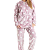 CityComfort Womens Pyjamas, Warm Fleece Hooded Pyjamas for Women Sets