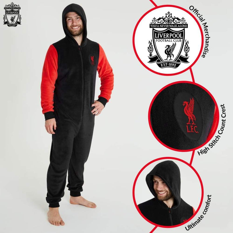 Liverpool F.c. Mens Pyjamas Fleece Mens Onesies Football Gifts for Men Teens Onesie Liverpool £29.49