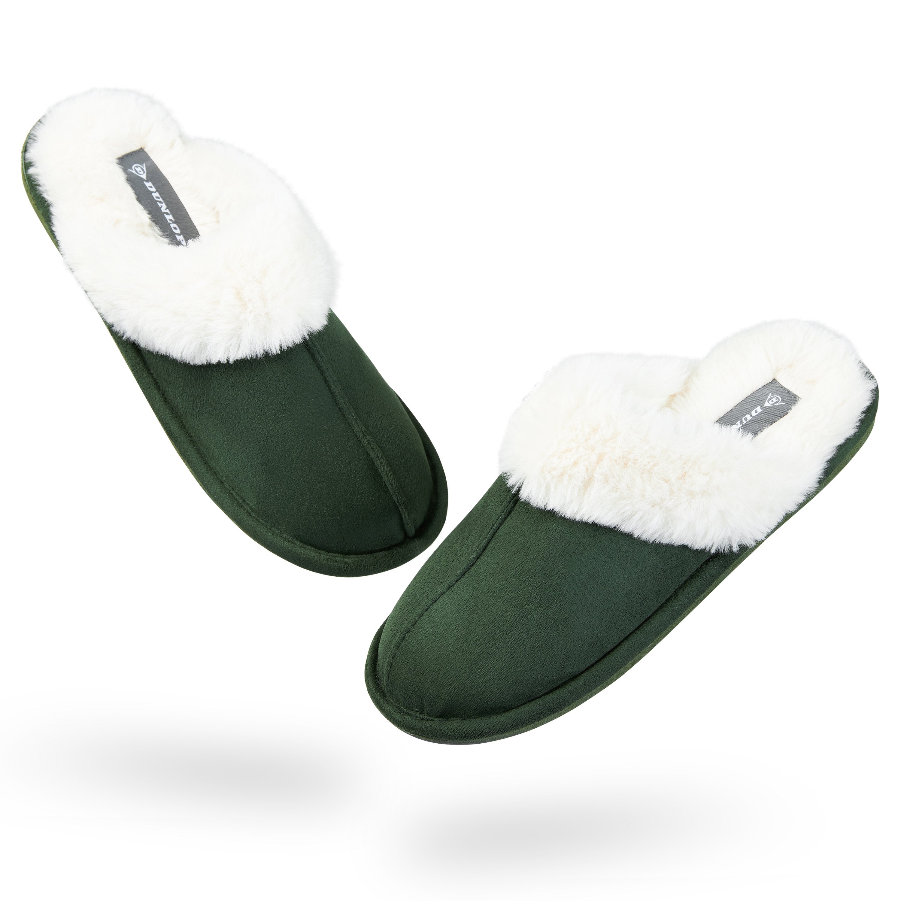 Dunlop Womens Slippers, Memory Foam Fluffy Slip On House Shoes - Get Trend
