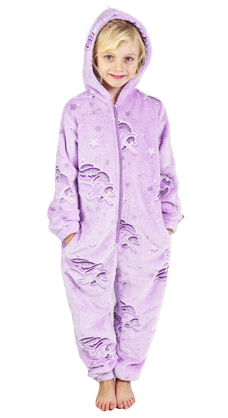 CityComfort Glow in The Dark Onesie Kids Onesies for Girls Rainbow Unicorn Pyjamas - Get Trend