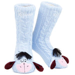 Disney Eeyore Slipper Socks Cute Fleece Lined non Slip Socks Gifts for Women Socks and Slippers Disney £13.49