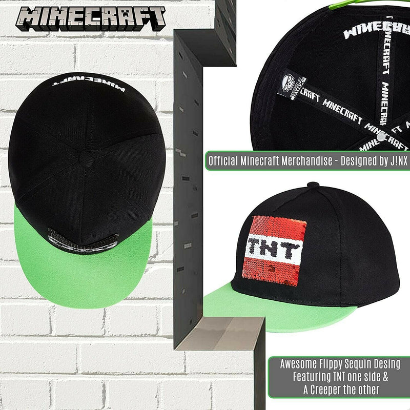 Minecraft Baseball Caps for Boys, Kids Trucker Hat with Creeper and TNT, One Size