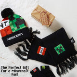 Minecraft Hat Scarf and Gloves Set Boys Gaming Gifts for Boys Hat Scarf Gloves Set Minecraft £13.49