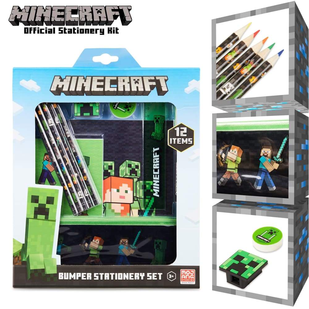 Minecraft Notebook Back Minecraft Stationery Set, Back To School Supplies, Notebook & Pencil ...
