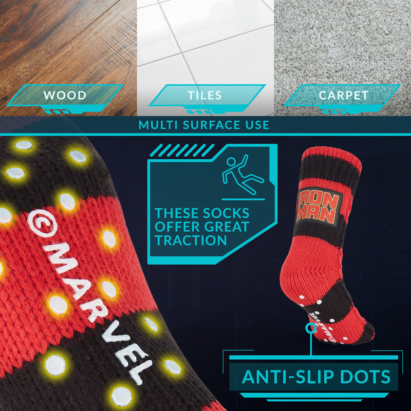 Marvel Fluffy Socks, Avengers Mens Slipper Socks, Marvel Gifts For Men