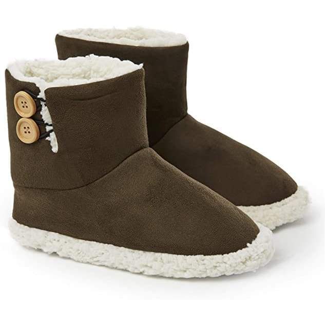 Dunlop Faux Sheepskin Warm Memory Foam Indoor Outdoor Bootie Slippers for Ladies Bootie Slippers Dunlop £14.45