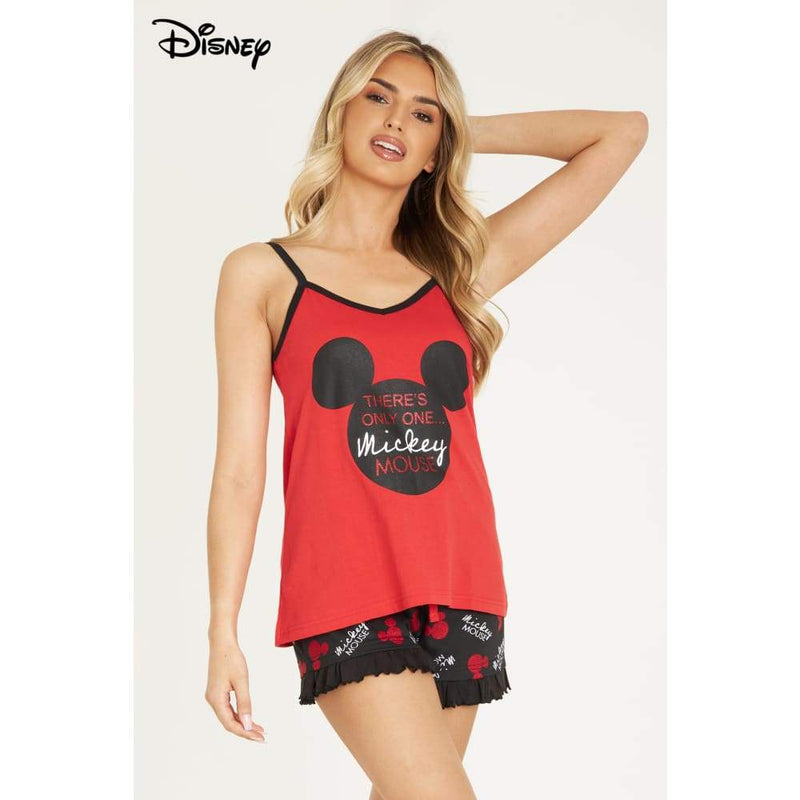 Disney Mickey Mouse Lounge Wear Womens Set 100% Cotton Pyjamas Pyjama Disney £10.99