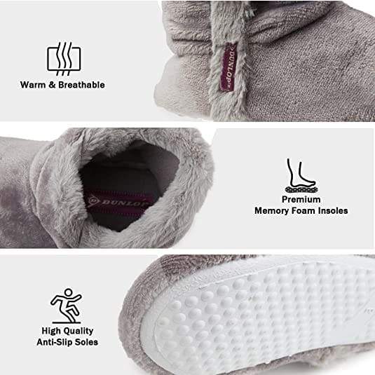 Dunlop Bootie Ankle Slippers Memory Foam Indoor Outdoor Shoes for Women Slippers Dunlop £12.95
