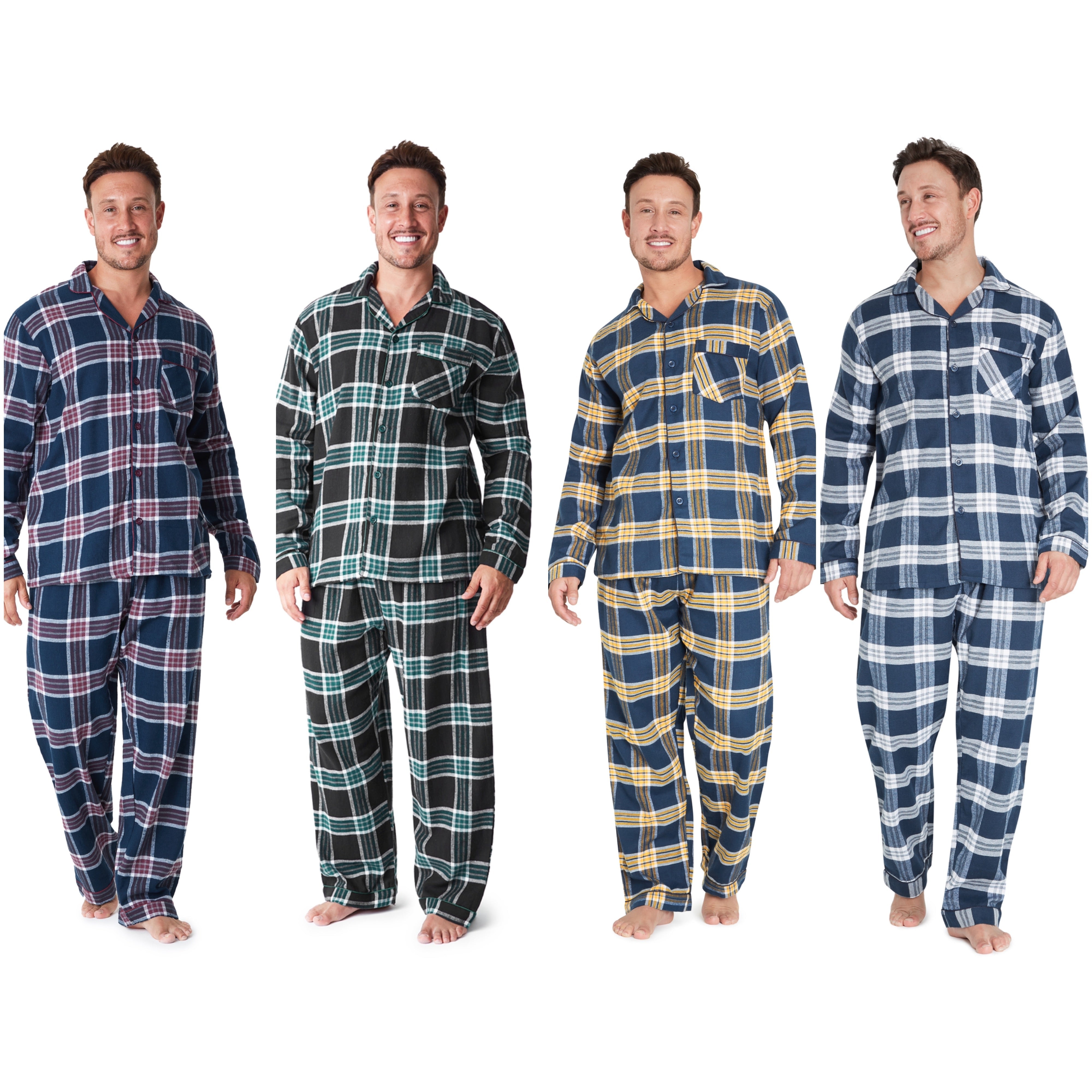 CityComfort Mens Pyjamas Set, Tartan Brushed Cotton Pyjamas - Get Trend