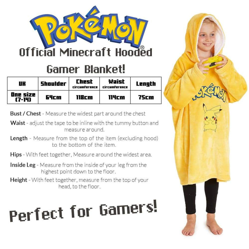 Pokemon Pikachu Oversized Blanket Hoodie for Boys Girls Hoodie Pokèmon £22.49