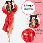Disney Ladies Dressing Gown Minnie Mouse Fleece Hooded Robe Gifts for Women Dressing Gown Minnie Mouse £23.49