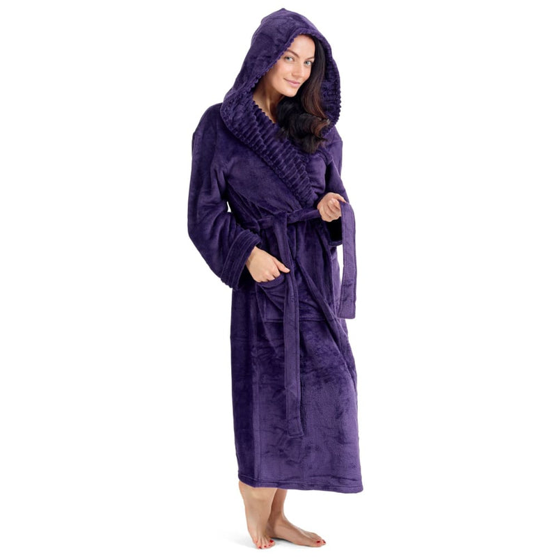 Citycomfort Fluffy Super Soft Hooded Dressing Gown for Women Dressing Gown Citycomfort £26.49