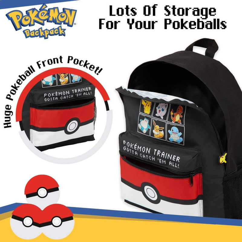 Pokemon Large Backpack for Boys and Girls Trainer Rucksack Kids Pikachu Cards Travel Bag Backpack Pokemon £10.99