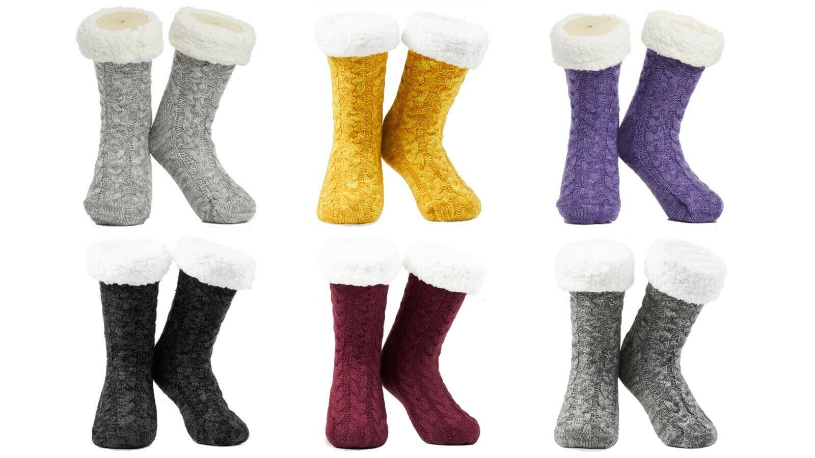 CityComfort Knitted Fluffy Slipper Socks for Women and Men - Get Trend