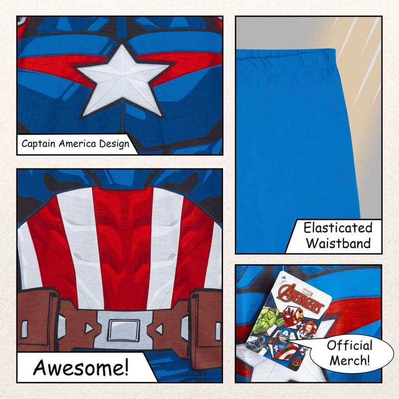 Marvel Captain America Boys Pyjamas Avengers Merchandise Short Sleeve Kids Pjs Pyjamas Marvel £9.99