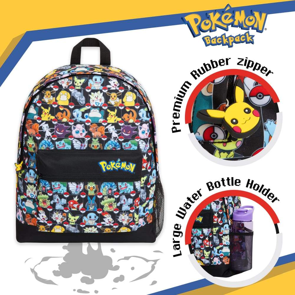 Pokemon School Bag Kids Backpack with Detective Pikachu and