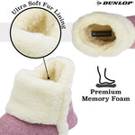 Dunlop Women's Slippers, Fluffy Slipper Boots with Memory Foam Insoles - Get Trend
