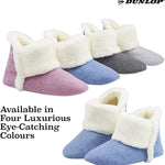 Dunlop Women's Slippers, Fluffy Slipper Boots with Memory Foam Insoles - Get Trend