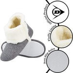 Dunlop Women's Slippers, Fluffy Slipper Boots with Memory Foam Insoles - Get Trend