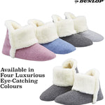 Dunlop Women's Slippers, Fluffy Slipper Boots with Memory Foam Insoles - Get Trend