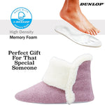 Dunlop Women's Slippers, Fluffy Slipper Boots with Memory Foam Insoles - Get Trend