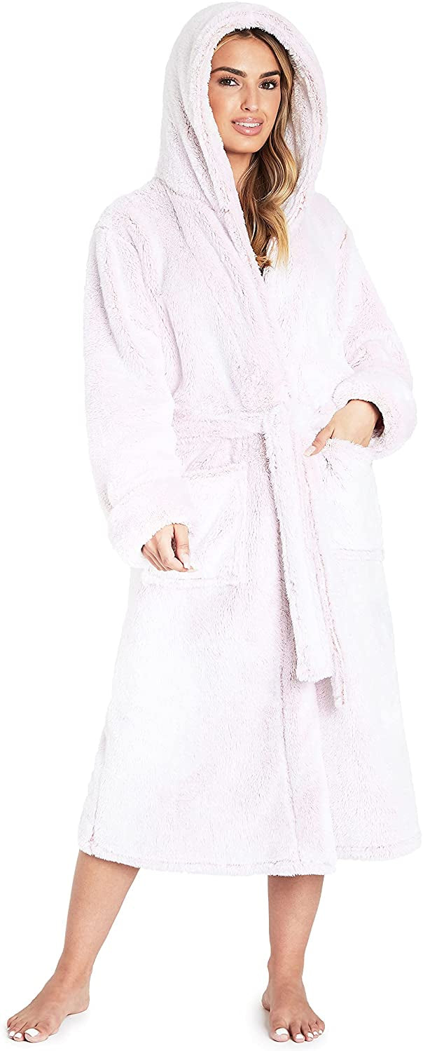 CityComfort Dressing Gown Women with Hood - Luxurious Fluffy Ladies Dressing Gown in Super Soft Fleece - Get Trend