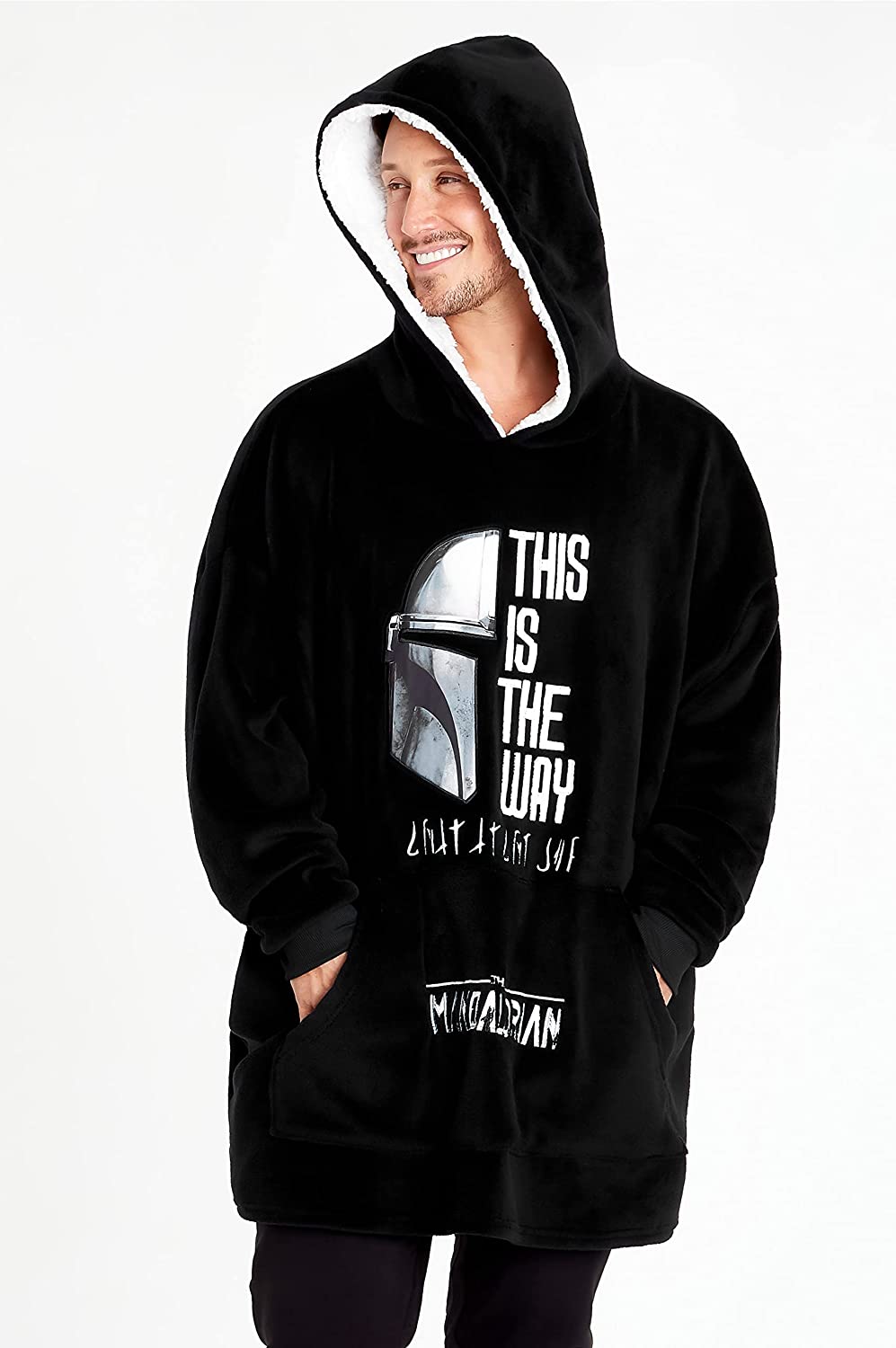 The Mandalorian Mens Hoodies  Black Oversized Hoodie,  Baby Yoda Gifts - Get Trend