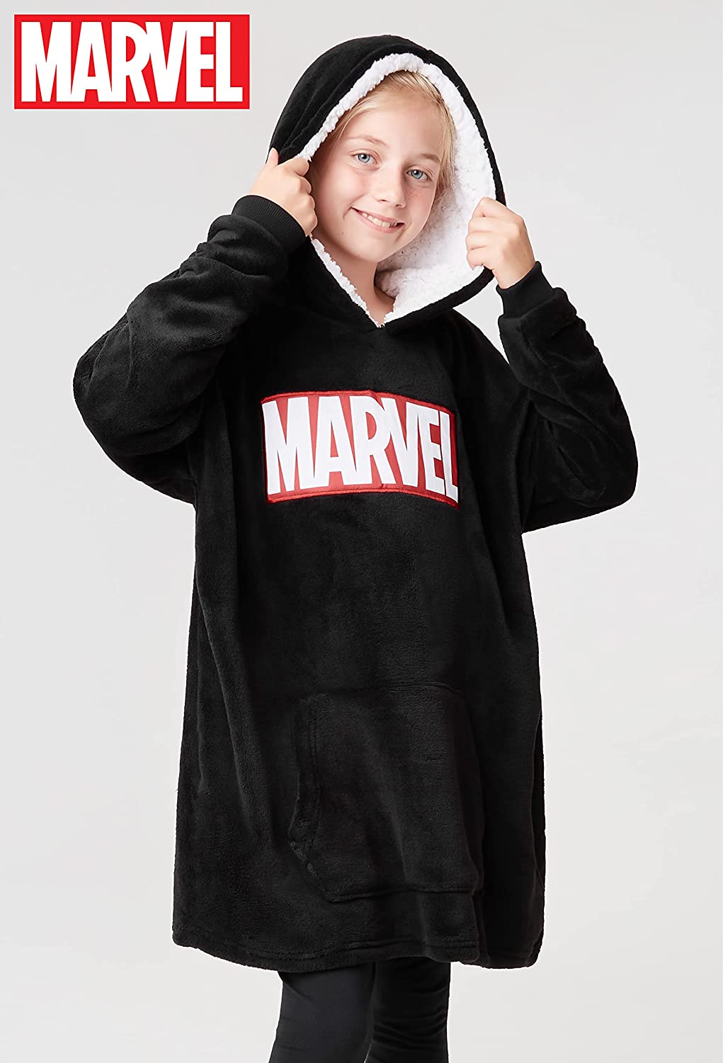 Marvel Blanket Hoodie for Kids - Black - Get Trend
