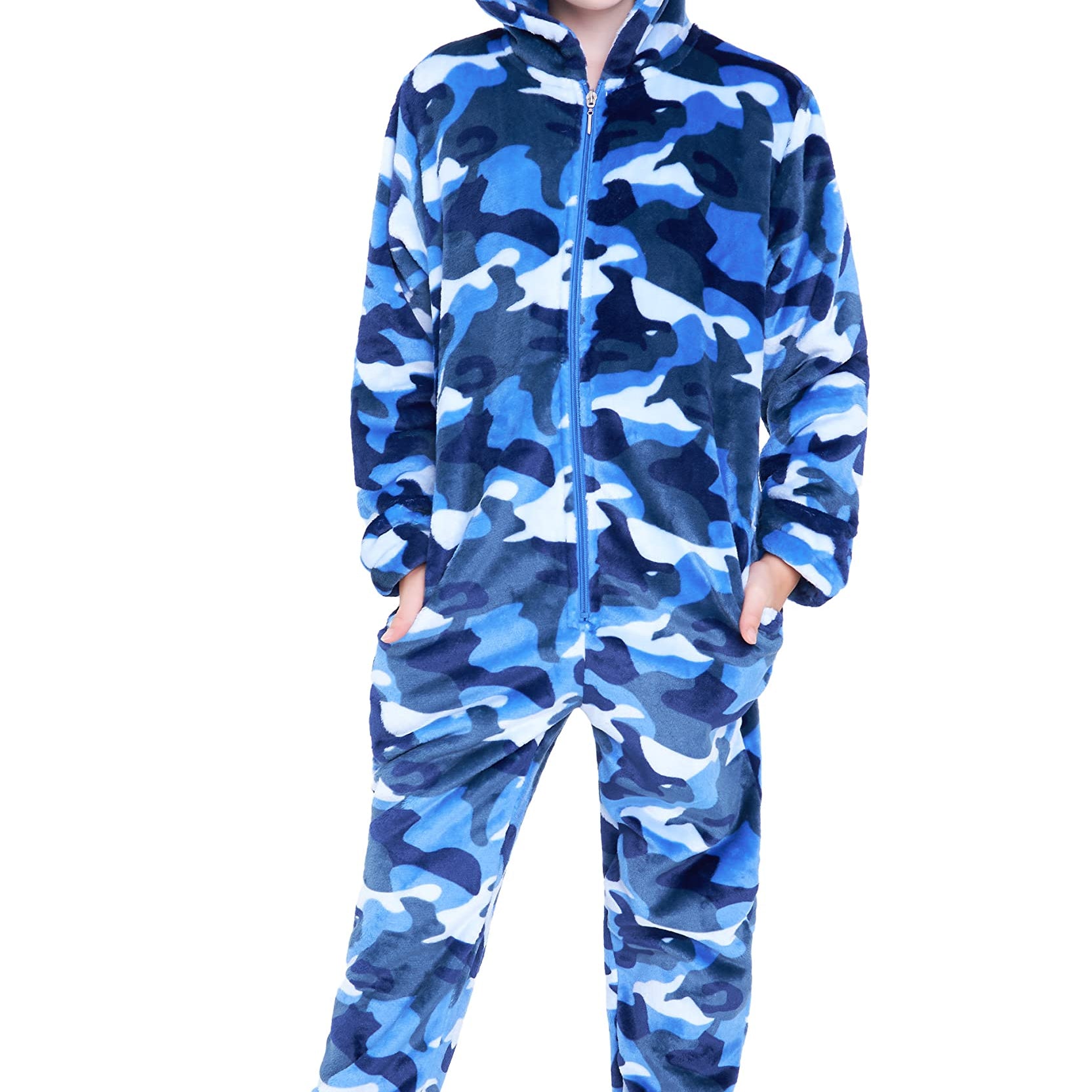 CityComfort Kids Onesie, All in One Pyjamas, Fleece Zip Up Jumpsuit - Get Trend