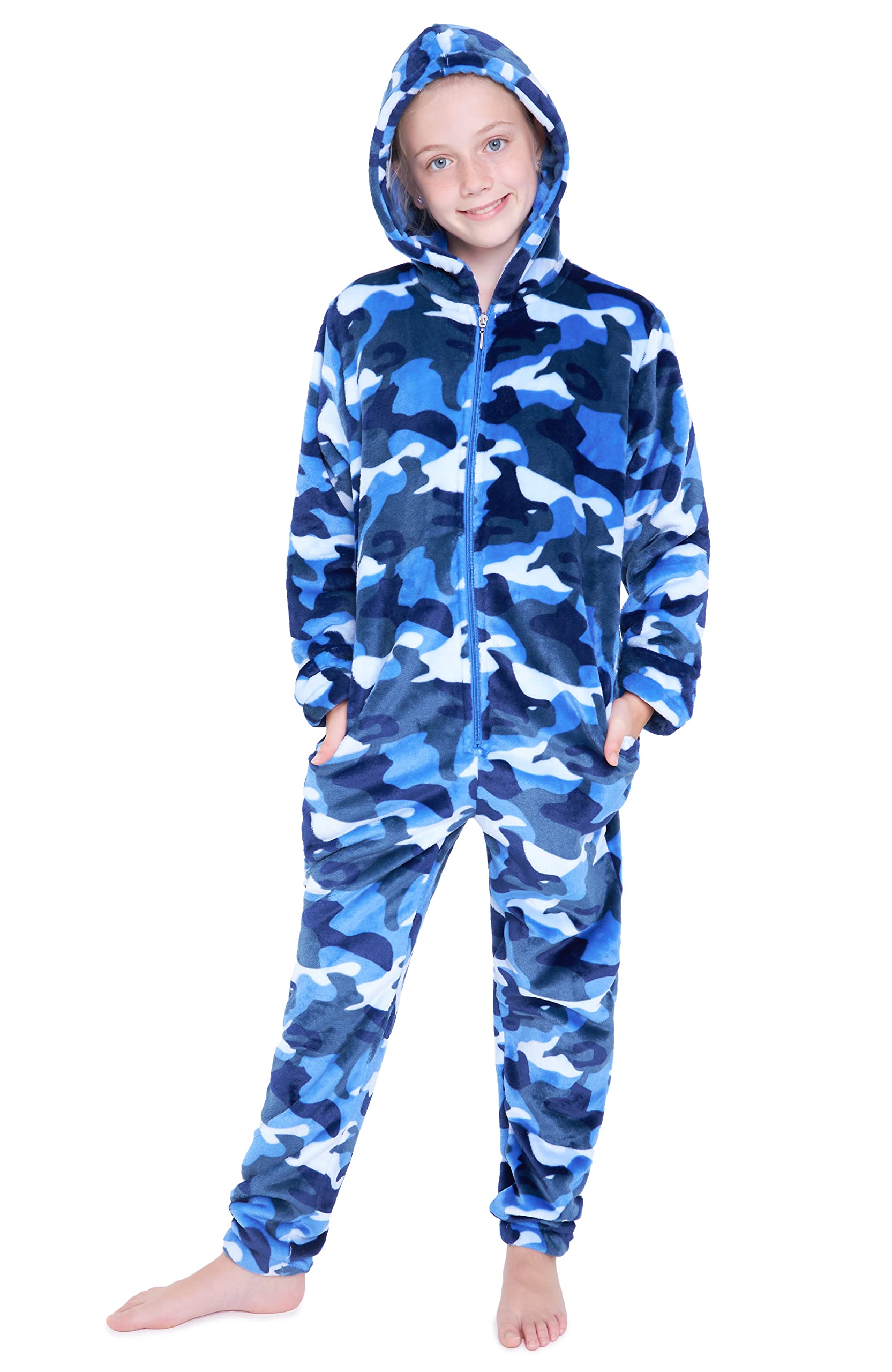 CityComfort Kids Onesie, All in One Pyjamas, Fleece Zip Up Jumpsuit - Get Trend