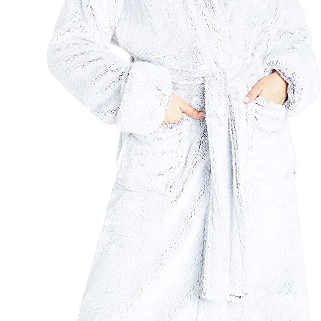 CityComfort Dressing Gown Women with Hood - Luxurious Fluffy Ladies Dressing Gown in Super Soft Fleece - Get Trend