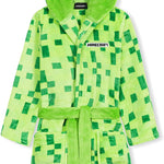 Minecraft Dressing Gown with Pixel Design for Gamers Kids and Teens - Get Trend
