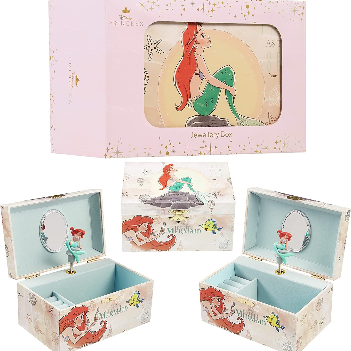 Disney Musical Jewellery Box for Girls - Little Mermaid Musical Jewellery Box - Get Trend