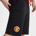 Manchester United F.C. Shorts, Black and Red with Elastic Waist for Men - Get Trend