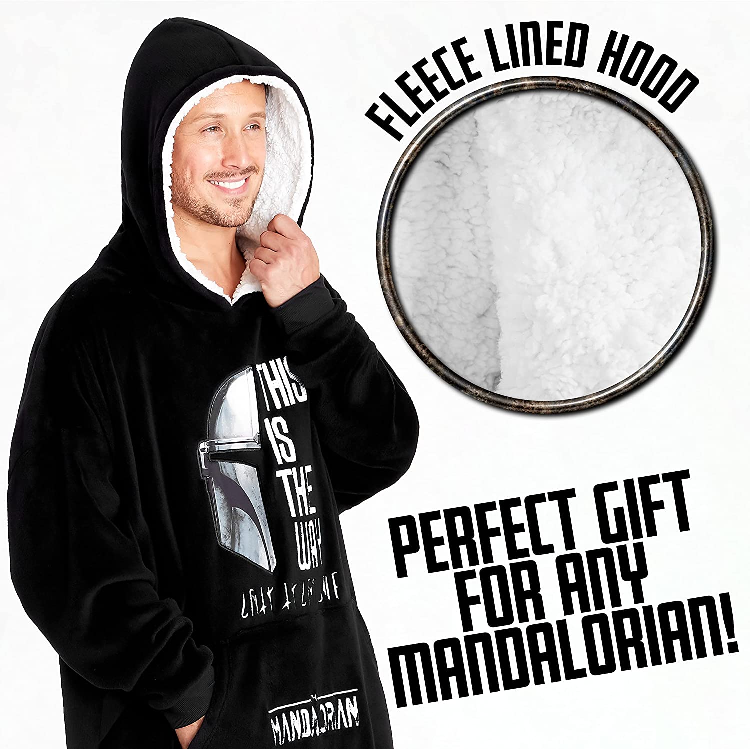 The Mandalorian Mens Hoodies  Black Oversized Hoodie,  Baby Yoda Gifts - Get Trend