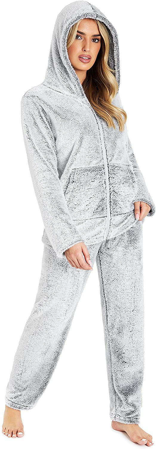 CityComfort Women's Pyjama Sets, Hooded Fleece Pyjamas for Women and Teens - Get Trend