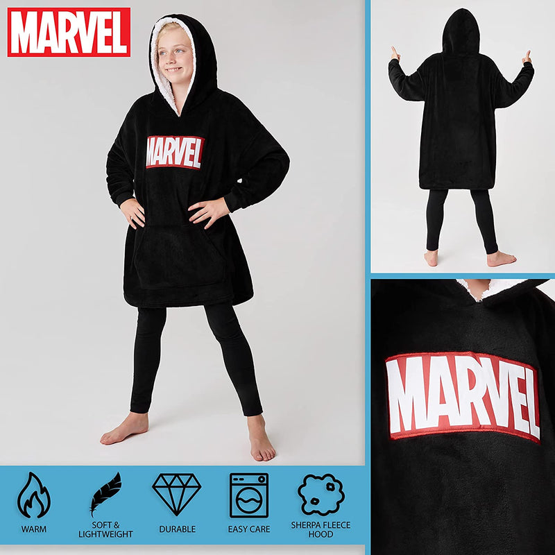 Marvel Blanket Hoodie for Kids - Black - Get Trend