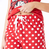 Disney Minnie Mouse Ladies Pyjamas Set, Cotton Cami Top & Sleep Shorts Women PJs - Get Trend